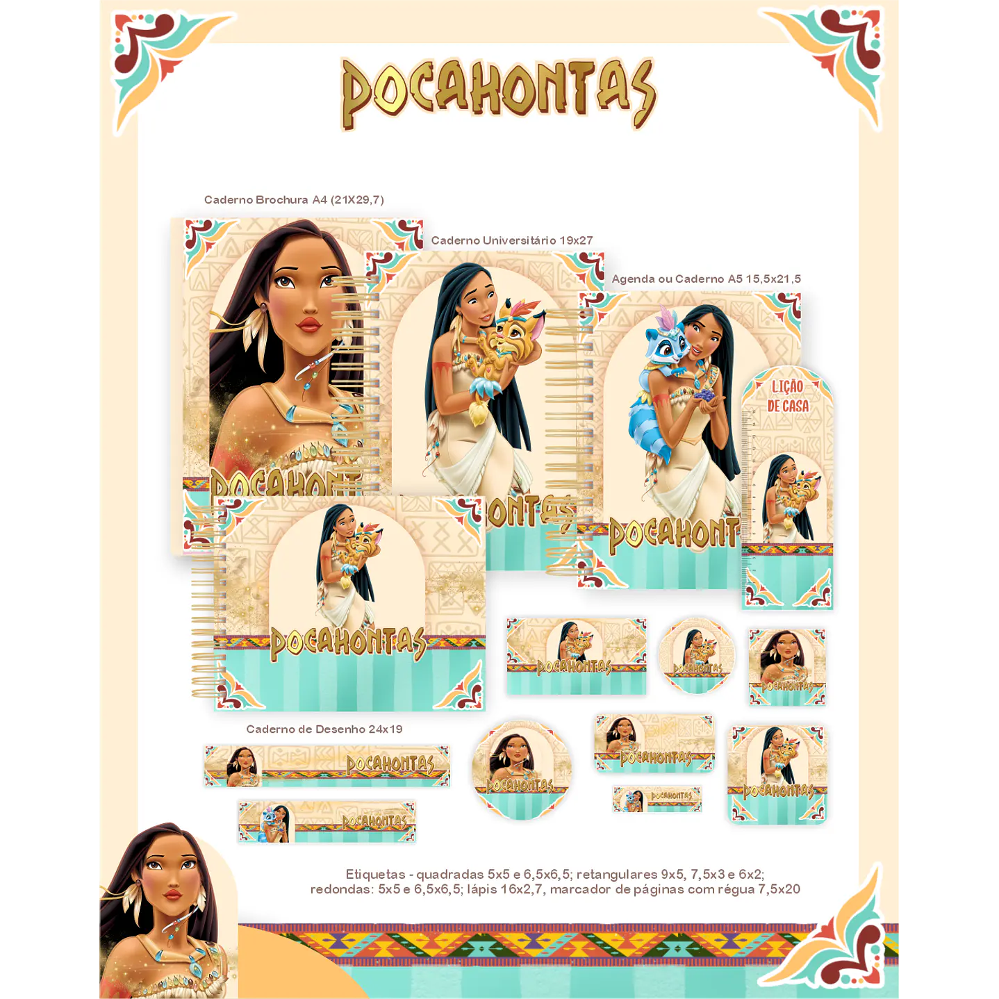 Encadernação Pocahontas - Volta às Aulas Completo 1