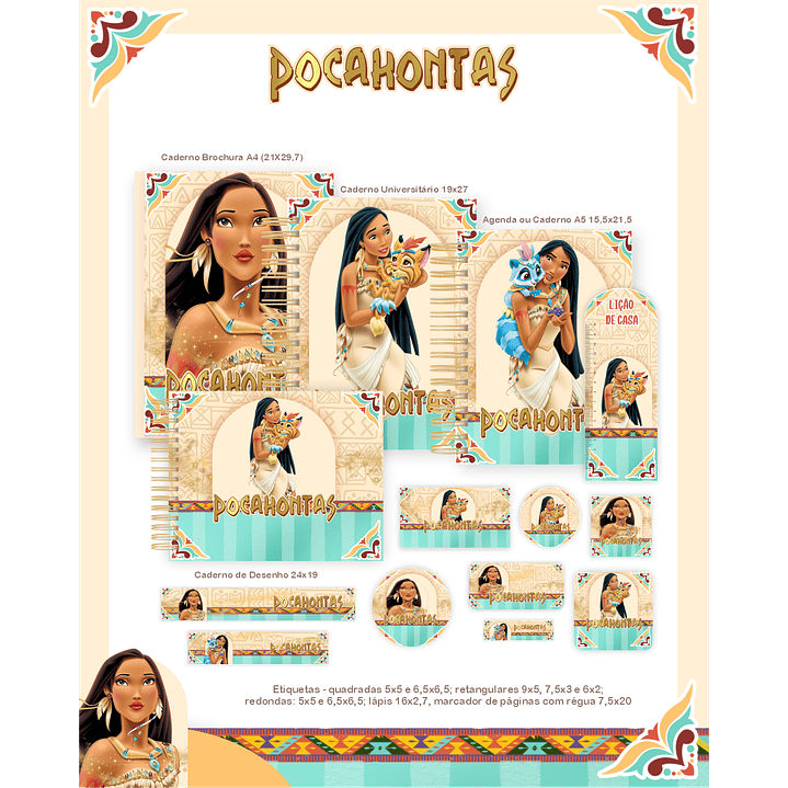 Encadernação Pocahontas - Volta às Aulas Completo 1