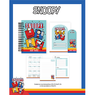 Kit Digital Encadernação Snoopy - Volta às Aulas Completo