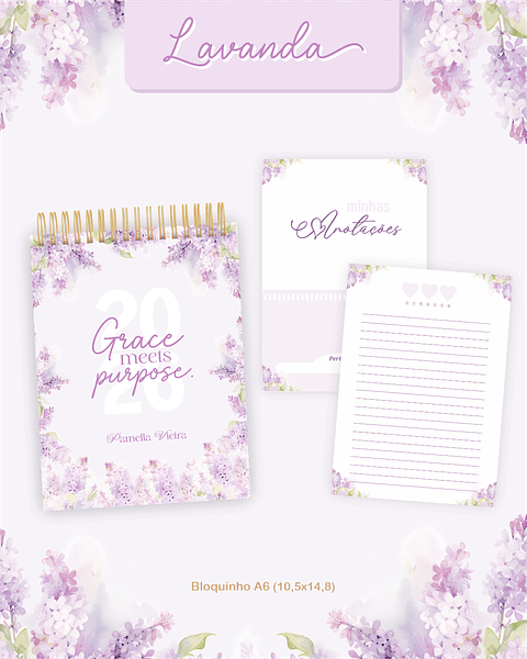 Encadernação Agenda e Planner Lavanda 2026