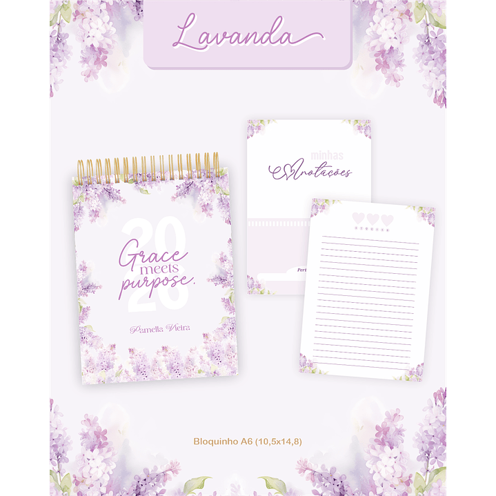 Encadernação Agenda e Planner Lavanda 2026 2