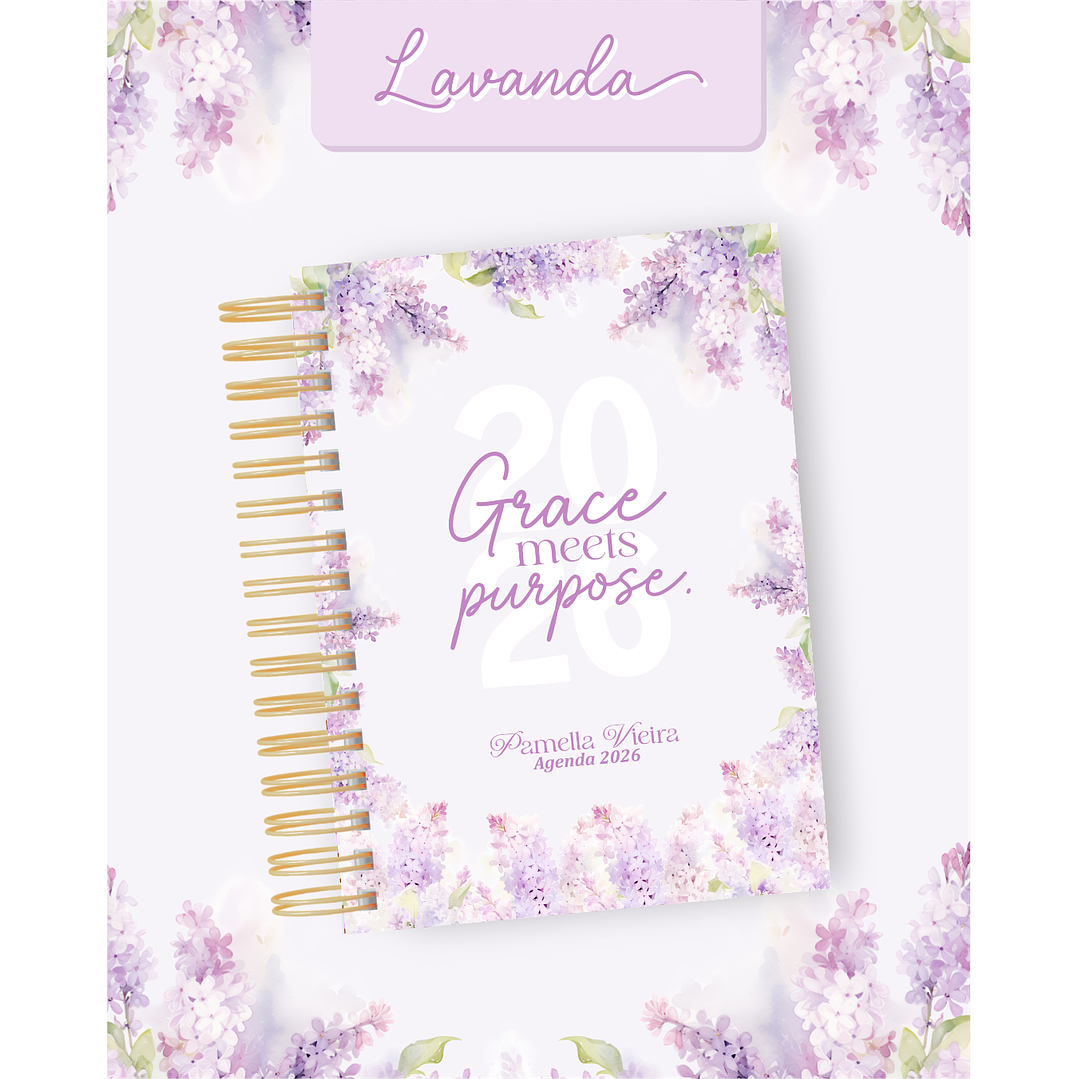 Encadernação Agenda e Planner Lavanda 2026 4