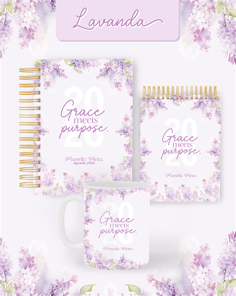 Encadernação Agenda e Planner Lavanda 2026
