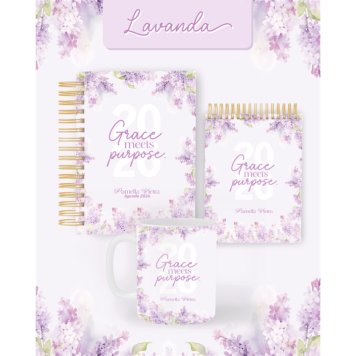 Encadernação Agenda e Planner Lavanda 2026 1