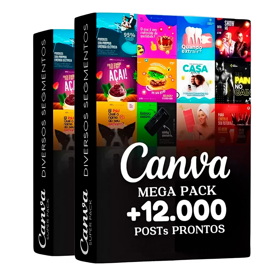 Mega Pack Canva com 12.000 Artes Editáveis para Redes Sociais 1