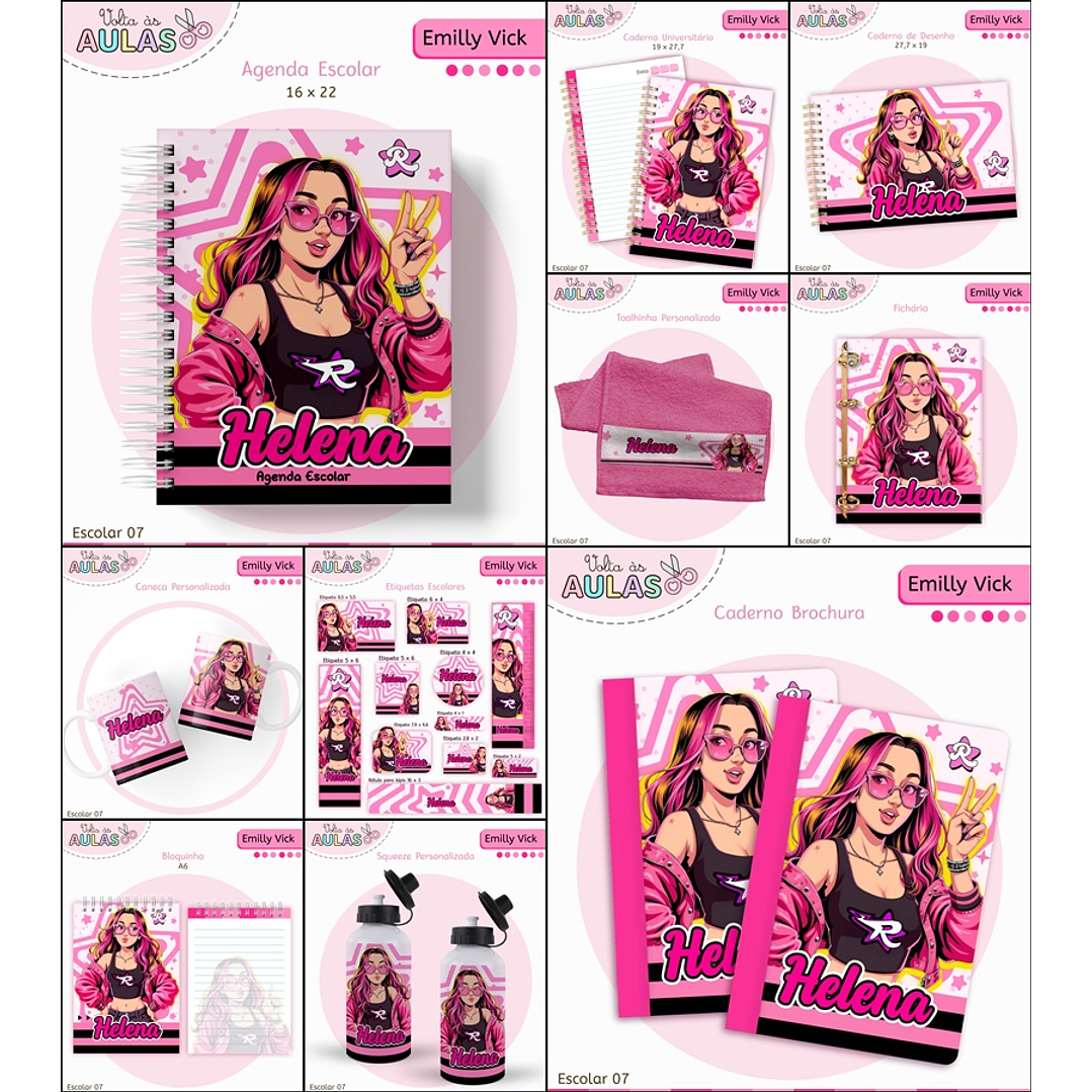 Kit Digital Encadernação Emily Vick - Volta às Aulas 1