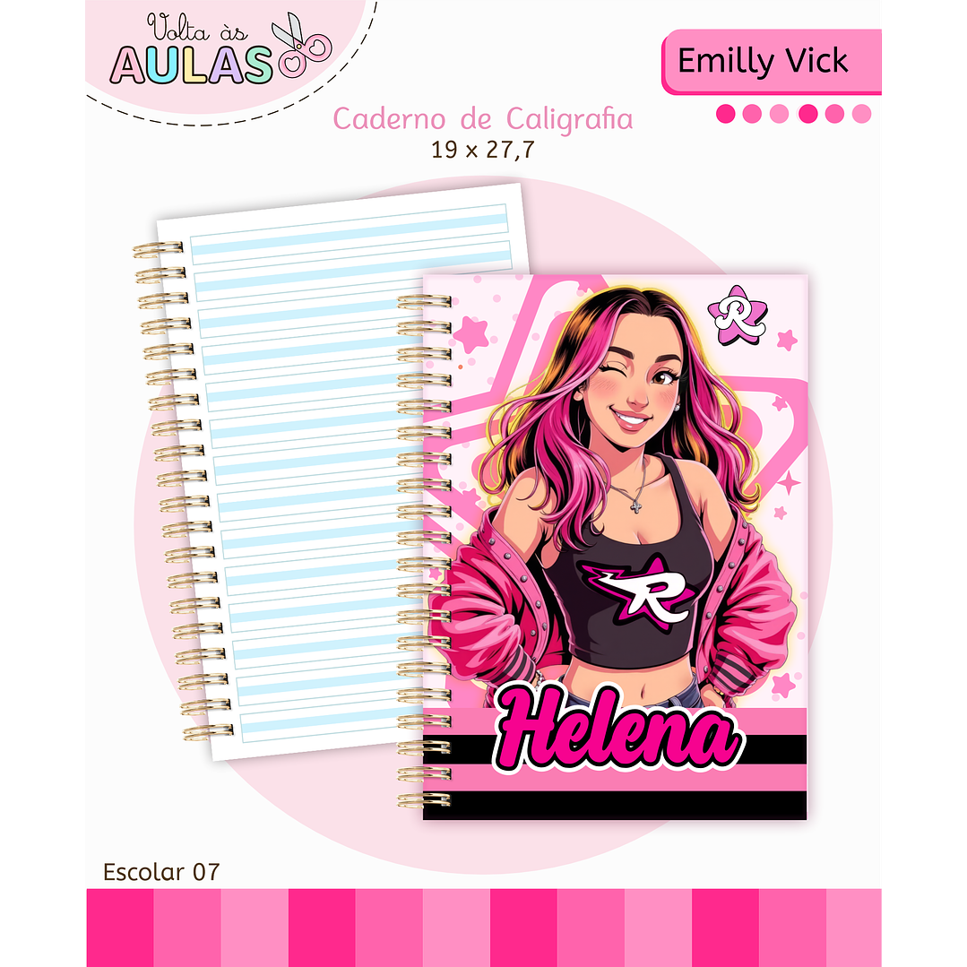 Kit Digital Encadernação Emily Vick - Volta às Aulas 2