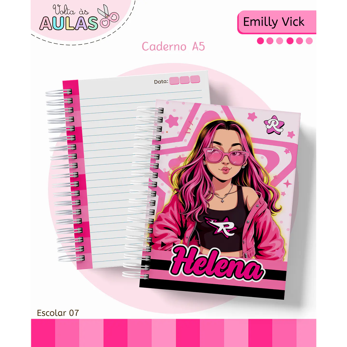 Kit Digital Encadernação Emily Vick - Volta às Aulas 7