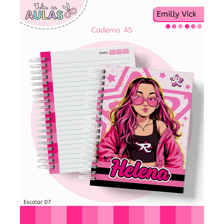 Kit Digital Encadernação Emily Vick - Volta às Aulas 7