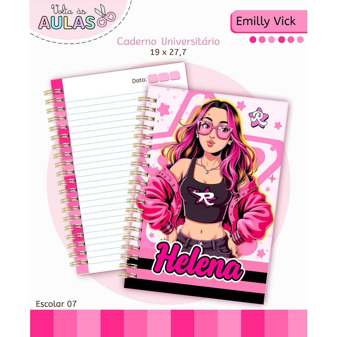 Kit Digital Encadernação Emily Vick - Volta às Aulas 9