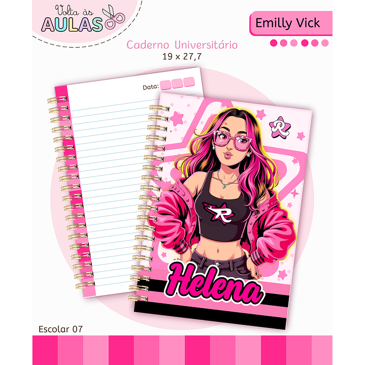 Kit Digital Encadernação Emily Vick - Volta às Aulas 9