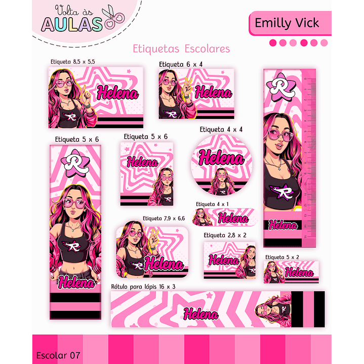 Kit Digital Encadernação Emily Vick - Volta às Aulas 12