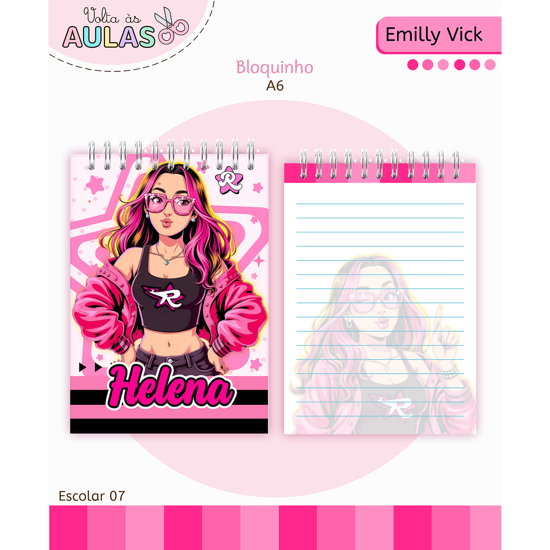 Kit Digital Encadernação Emily Vick - Volta às Aulas 13