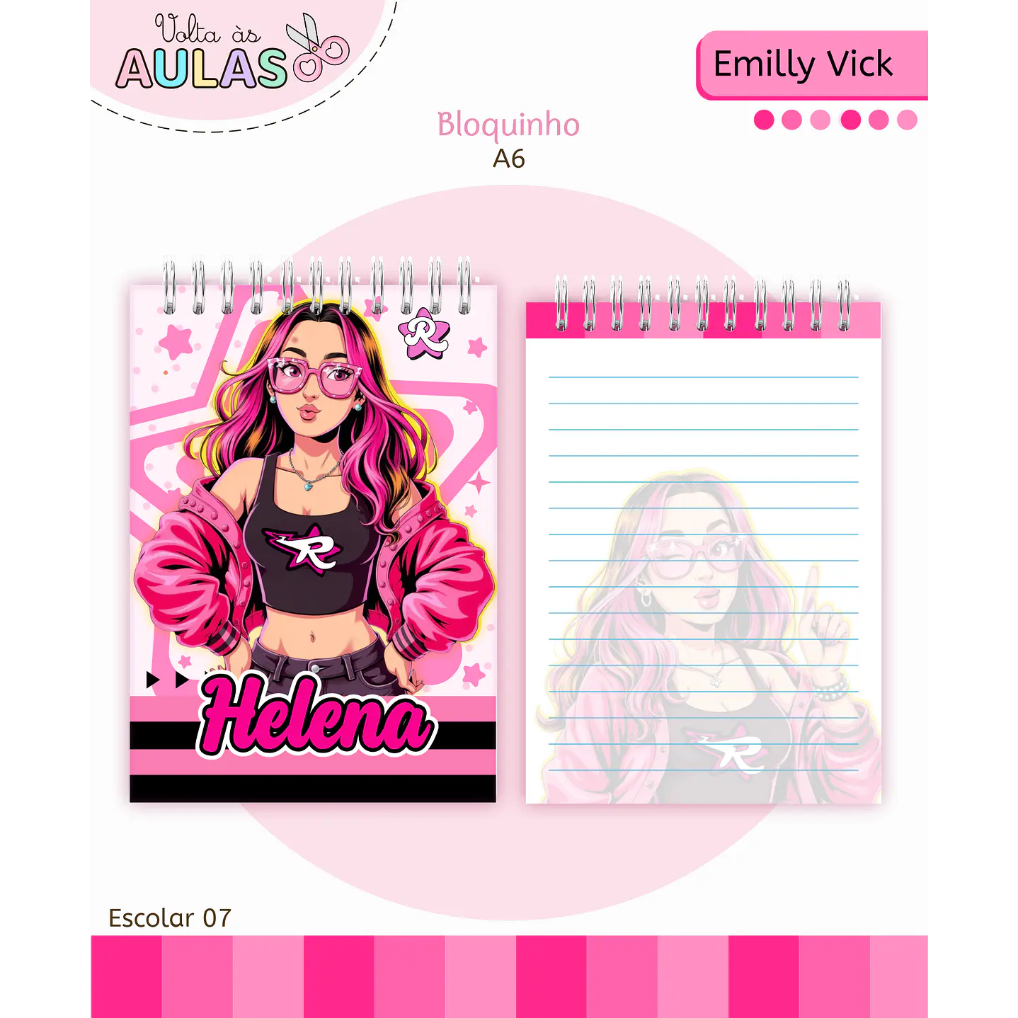 Kit Digital Encadernação Emily Vick - Volta às Aulas 13