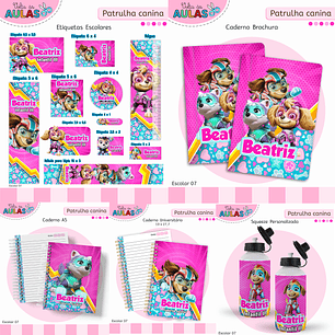 Kit Digital Encadernação Patrulha Canina Menina