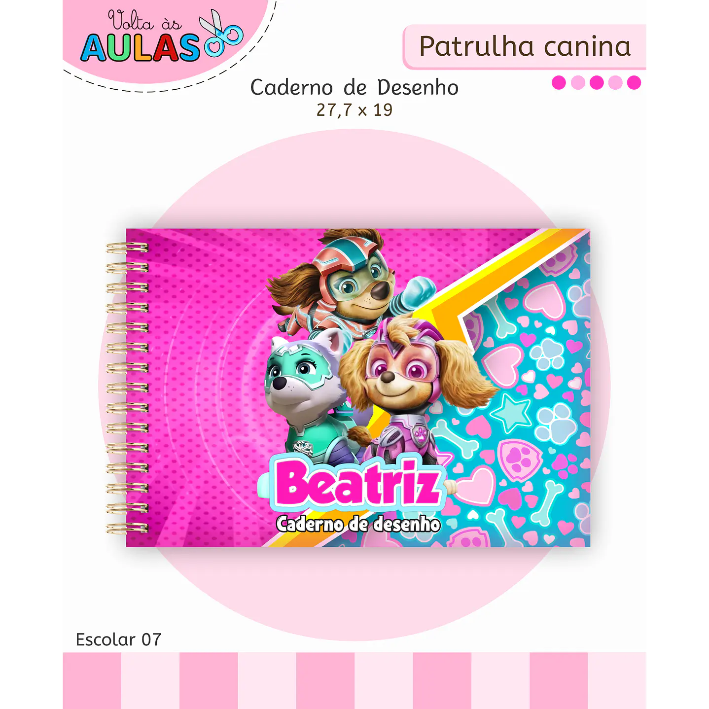 Kit Digital Encadernação Patrulha Canina Menina 3