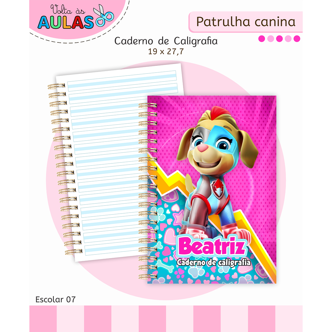 Kit Digital Encadernação Patrulha Canina Menina 4