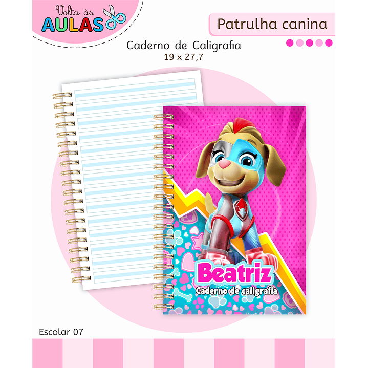 Kit Digital Encadernação Patrulha Canina Menina 4