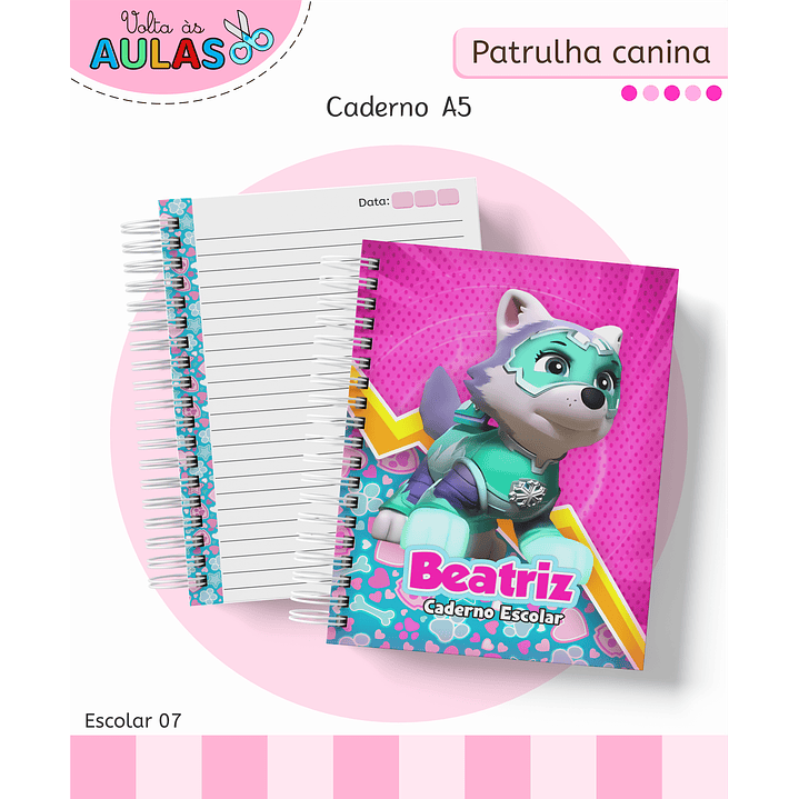 Kit Digital Encadernação Patrulha Canina Menina 5