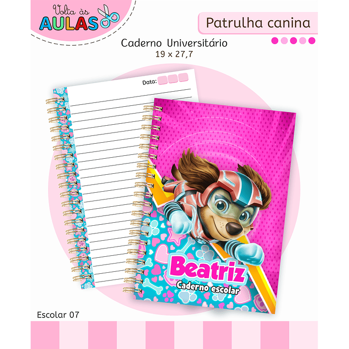Kit Digital Encadernação Patrulha Canina Menina 6