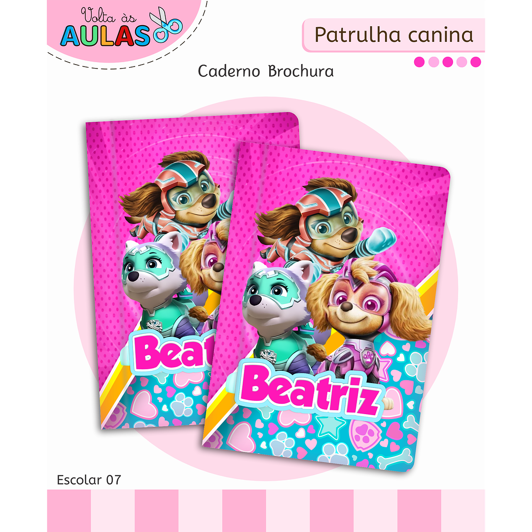 Kit Digital Encadernação Patrulha Canina Menina 7