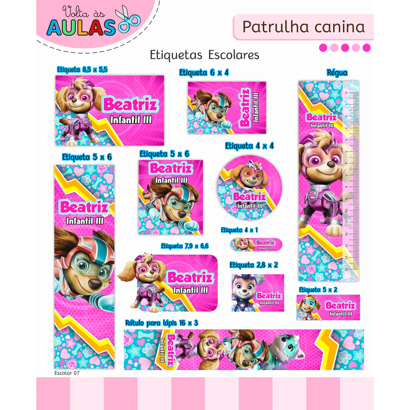 Kit Digital Encadernação Patrulha Canina Menina 9