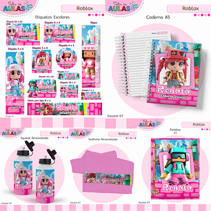 Kit Digital Encadernação Roblox Menina - Volta às Aulas