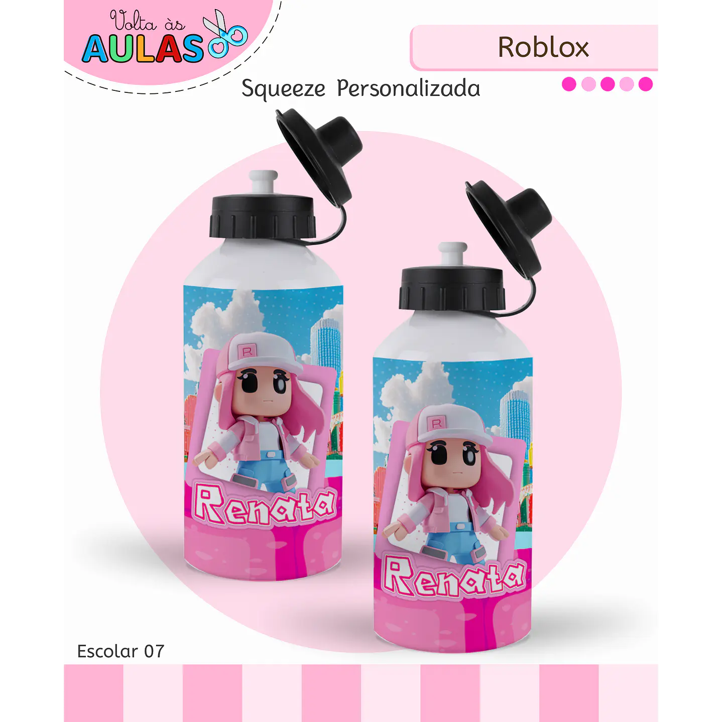 Kit Digital Encadernação Roblox Menina - Volta às Aulas 2