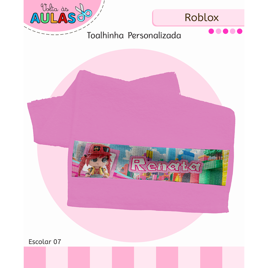 Kit Digital Encadernação Roblox Menina - Volta às Aulas 4
