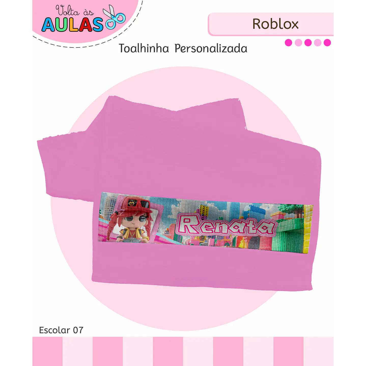 Kit Digital Encadernação Roblox Menina - Volta às Aulas 4