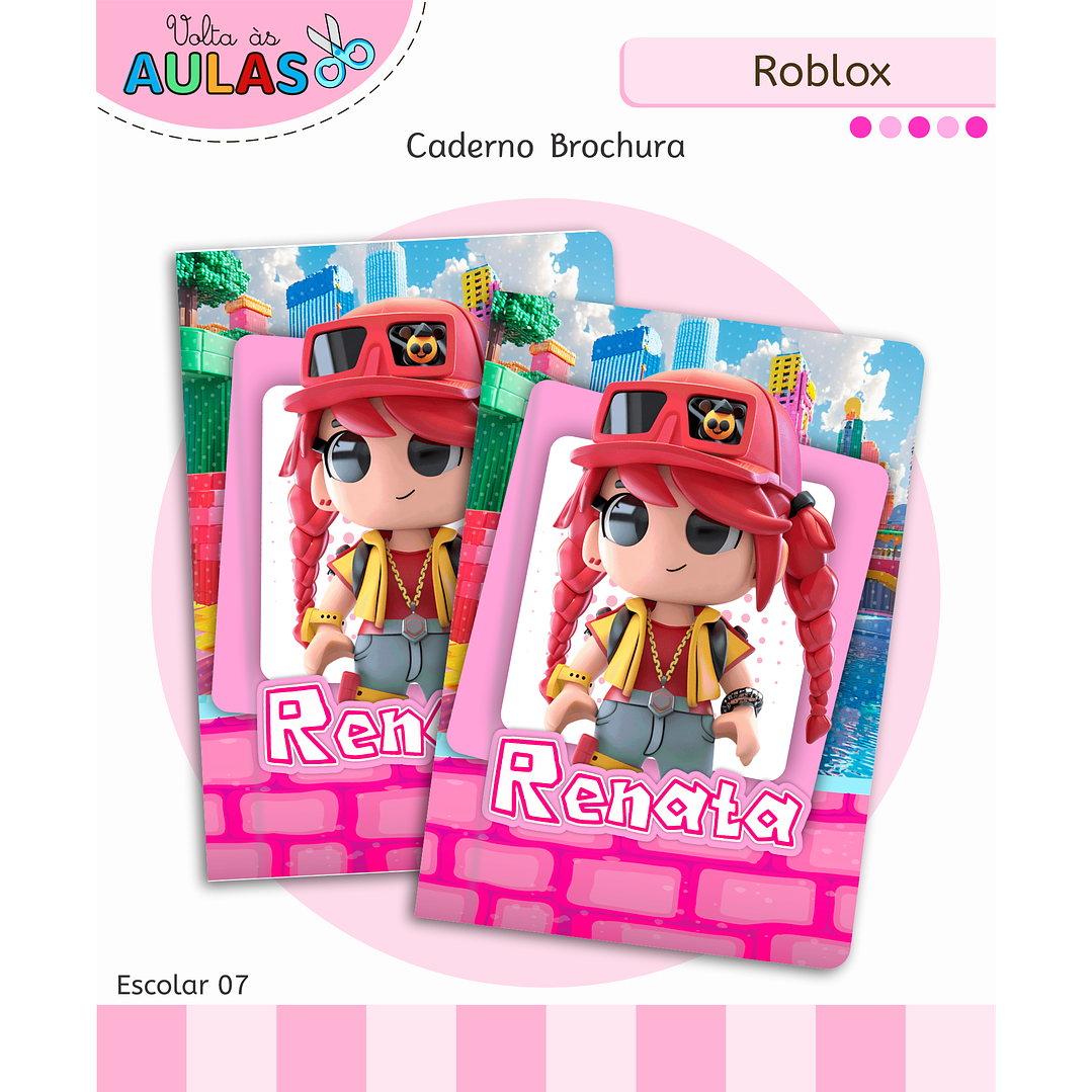 Kit Digital Encadernação Roblox Menina - Volta às Aulas 8