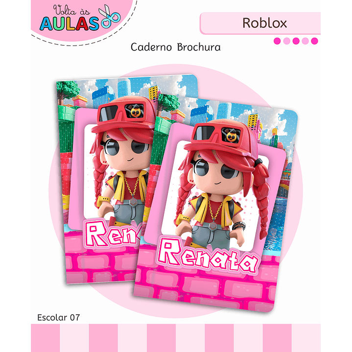 Kit Digital Encadernação Roblox Menina - Volta às Aulas 8