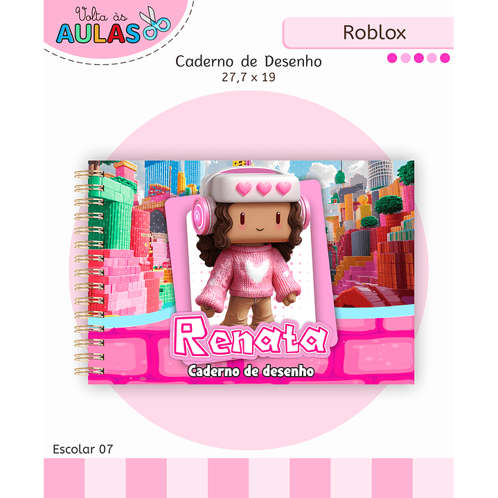 Kit Digital Encadernação Roblox Menina - Volta às Aulas 10
