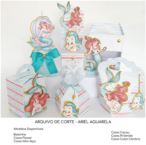 Arquivo de Corte Ariel A Pequena Sereia Aquarela 