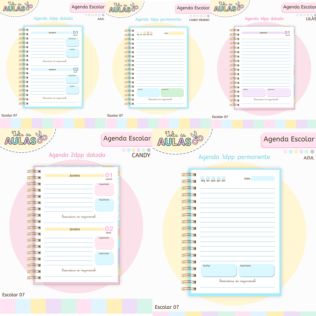 Pack Miolos de Agenda 2026 Datada e Permanente 1