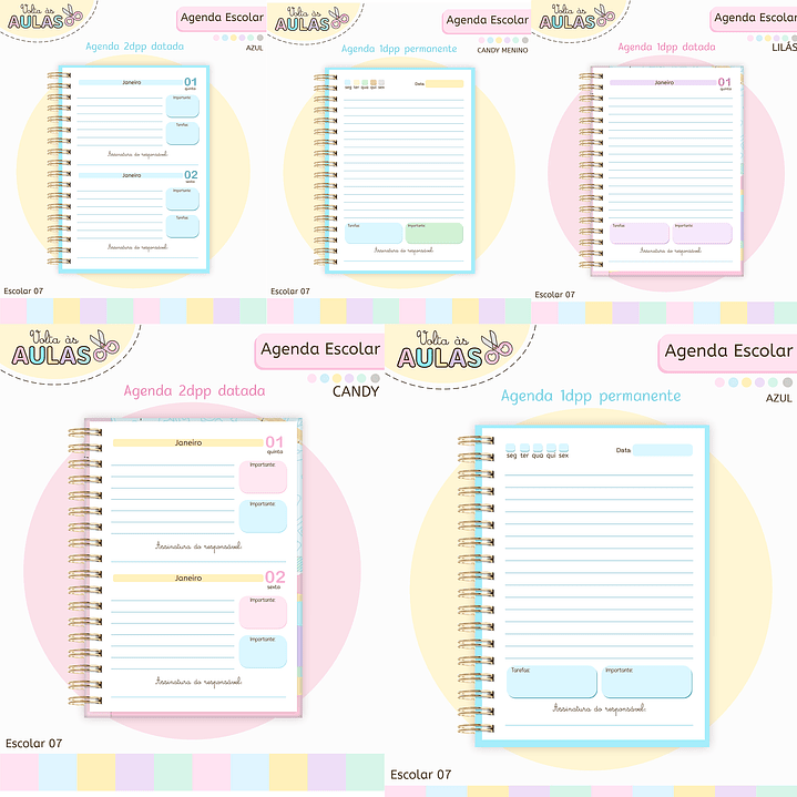 Pack Miolos de Agenda 2026 Datada e Permanente 1