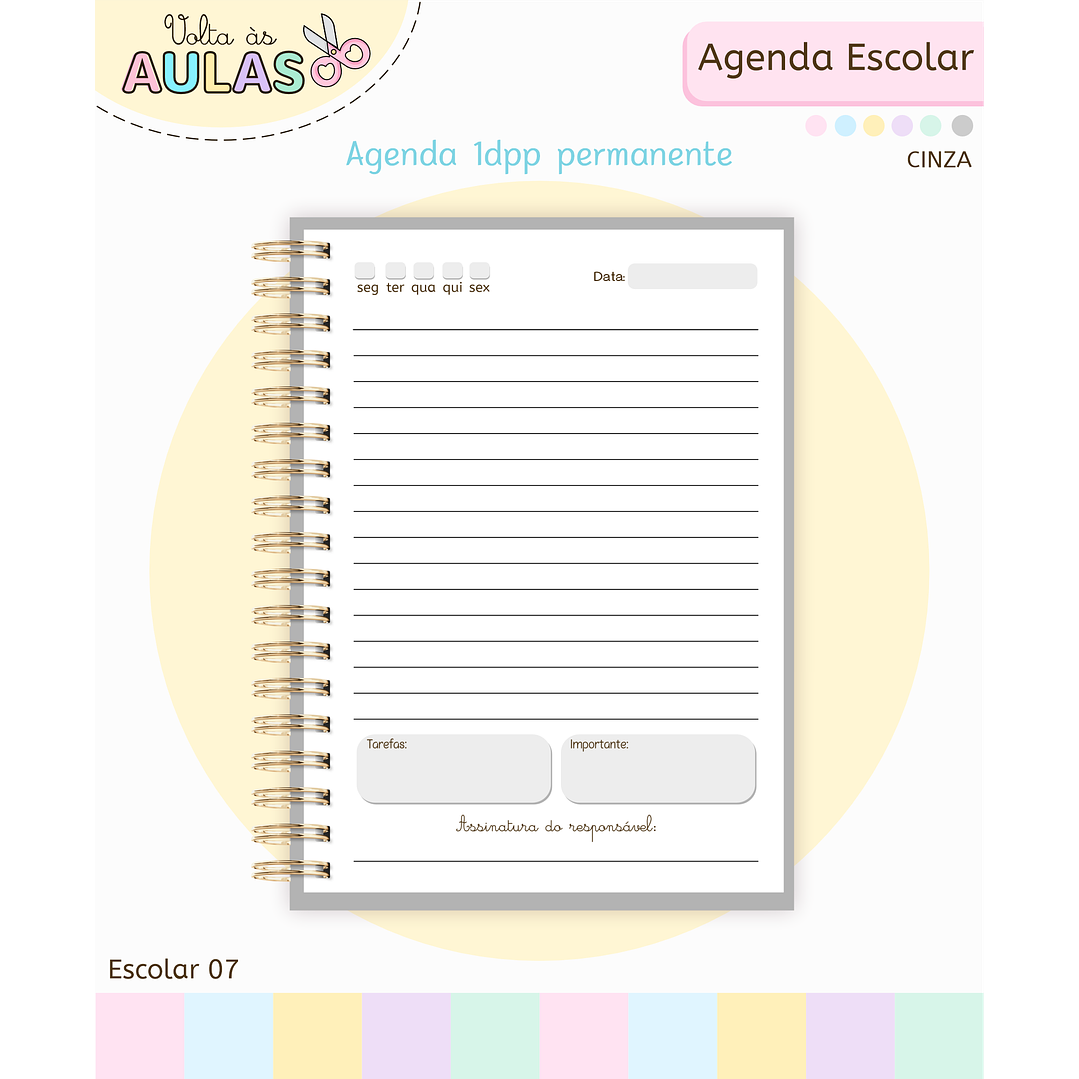 Pack Miolos de Agenda 2026 Datada e Permanente 12