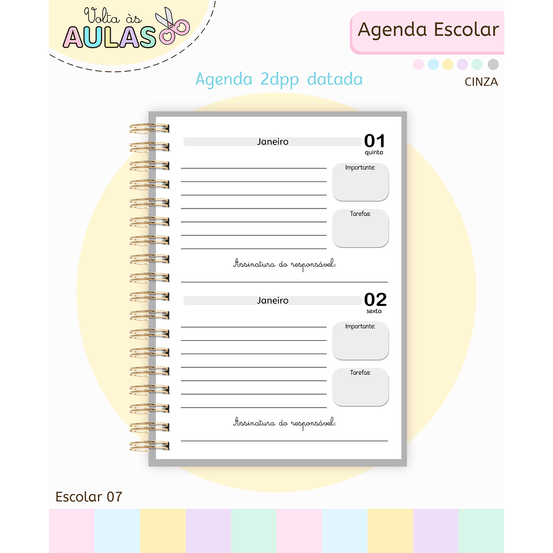 Pack Miolos de Agenda 2026 Datada e Permanente 13