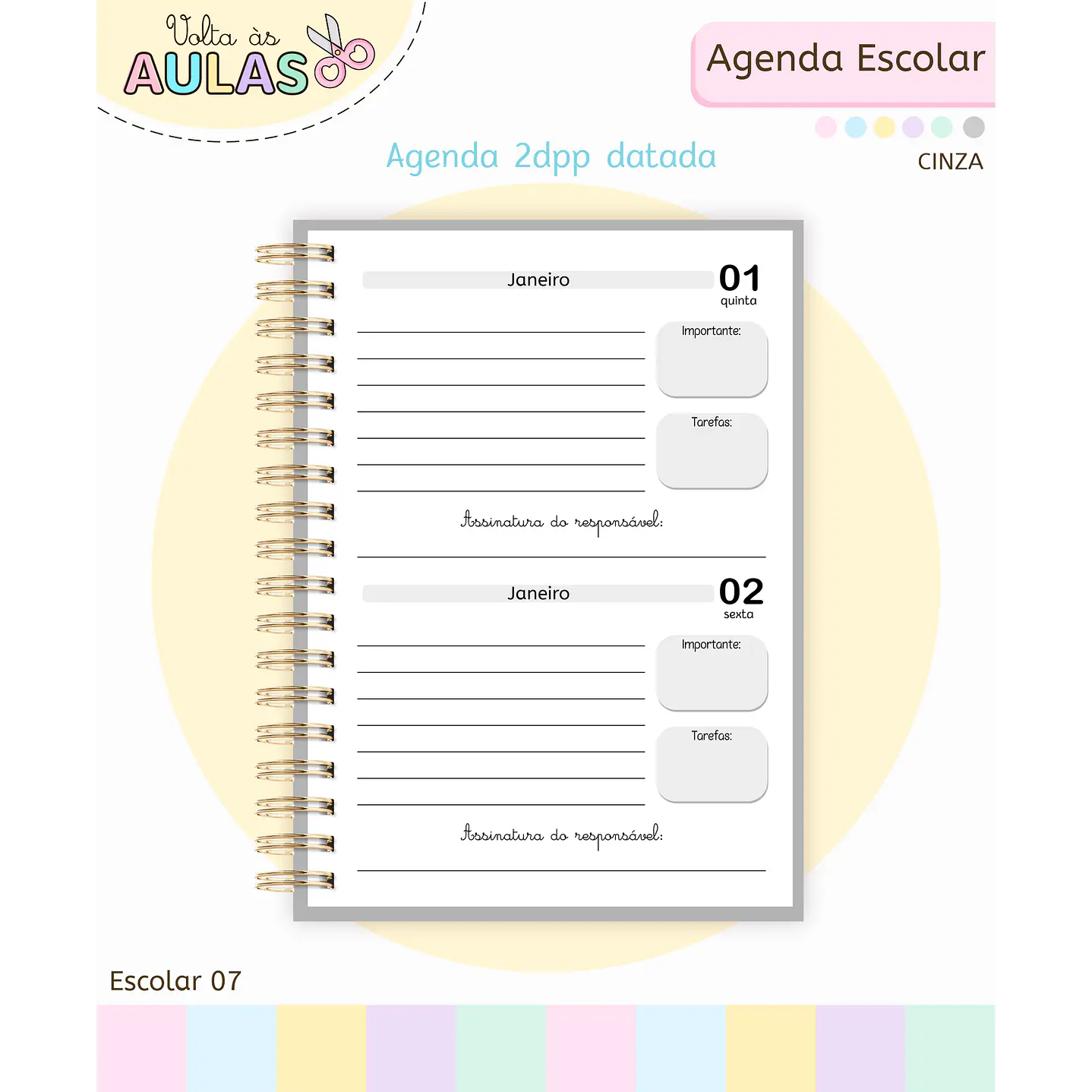 Pack Miolos de Agenda 2026 Datada e Permanente 13