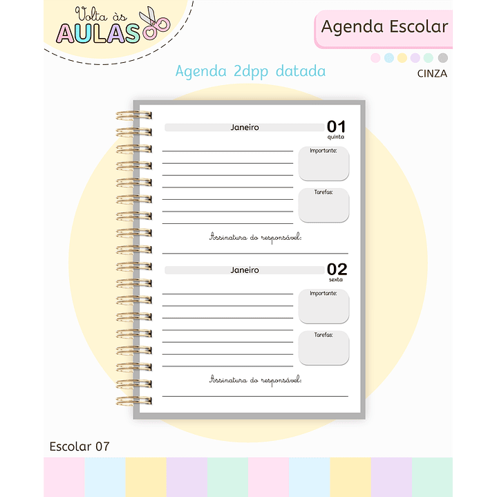 Pack Miolos de Agenda 2026 Datada e Permanente 13