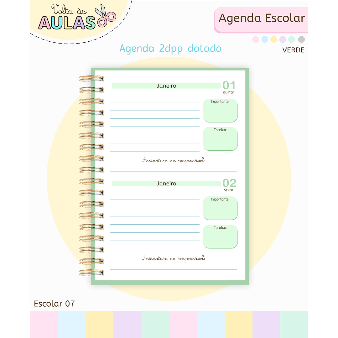 Pack Miolos de Agenda 2026 Datada e Permanente 4