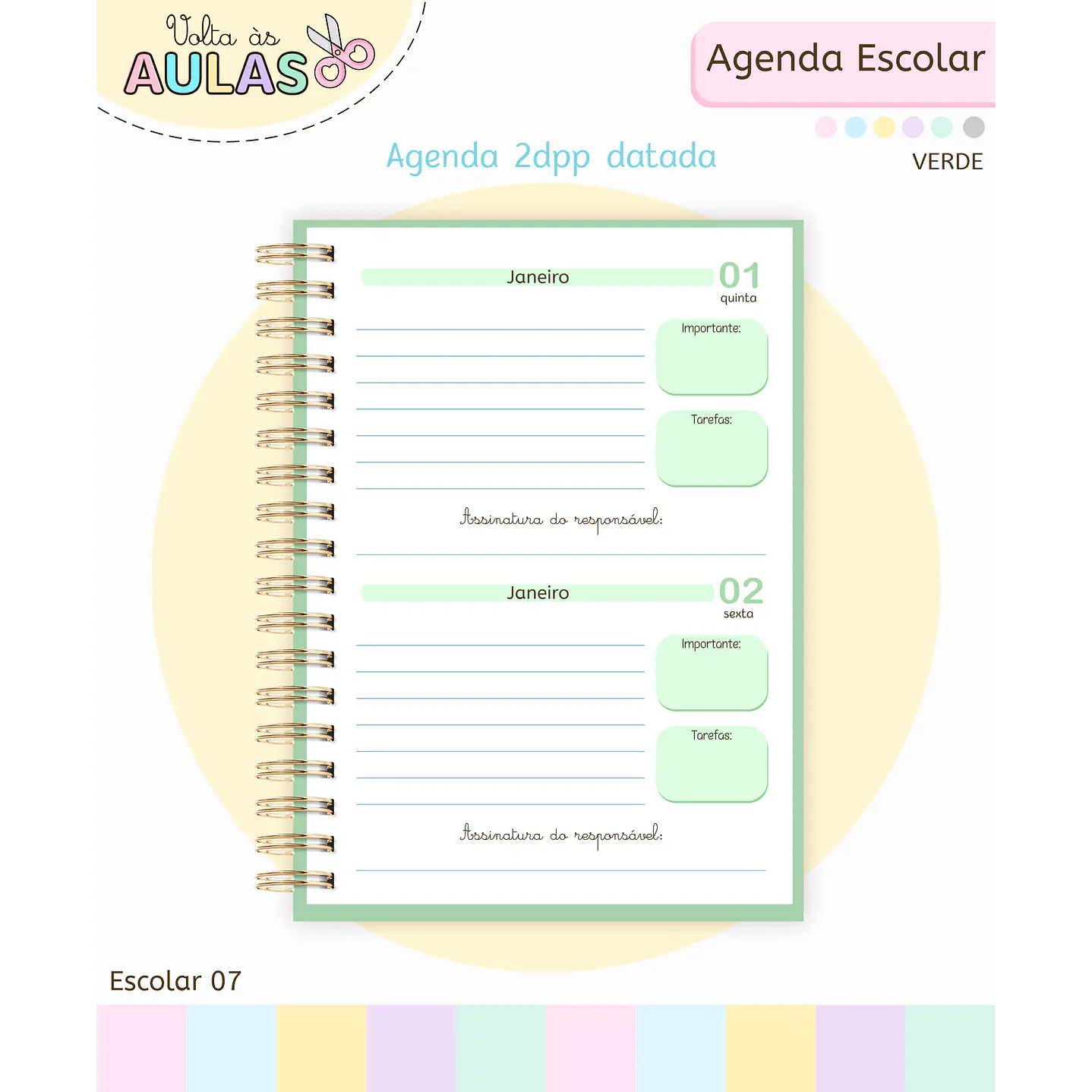 Pack Miolos de Agenda 2026 Datada e Permanente 4