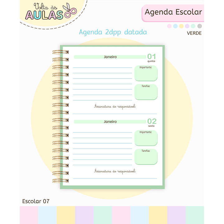 Pack Miolos de Agenda 2026 Datada e Permanente 4