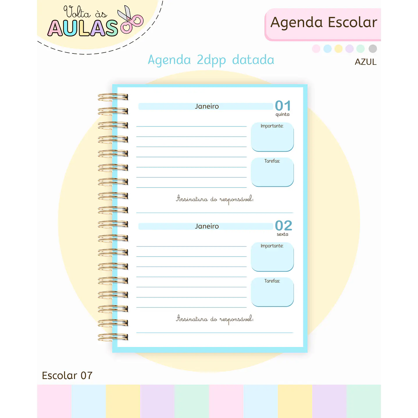 Pack Miolos de Agenda 2026 Datada e Permanente 15
