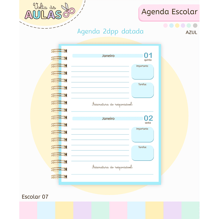 Pack Miolos de Agenda 2026 Datada e Permanente 15