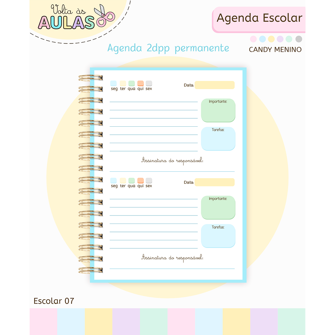 Pack Miolos de Agenda 2026 Datada e Permanente 2