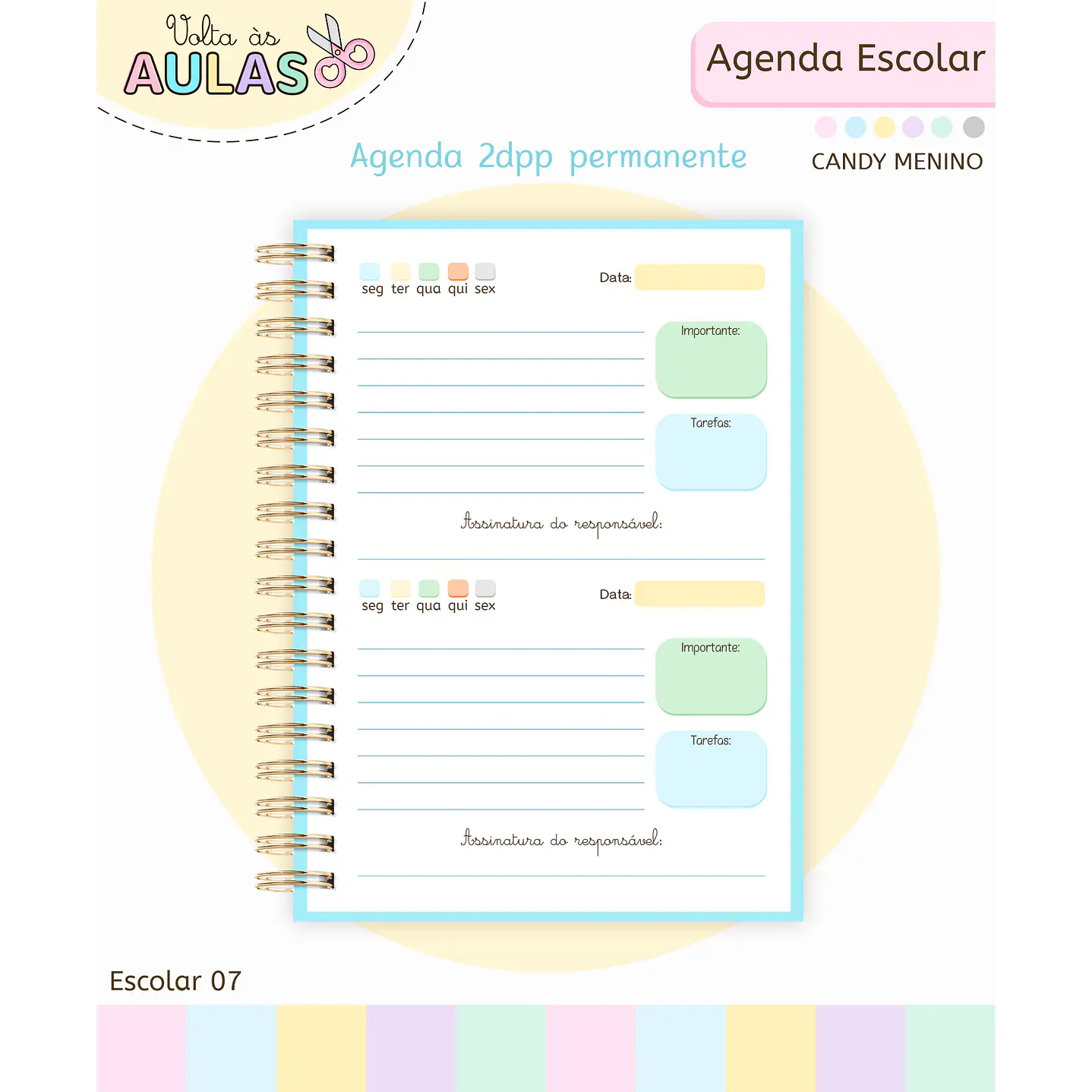 Pack Miolos de Agenda 2026 Datada e Permanente 2