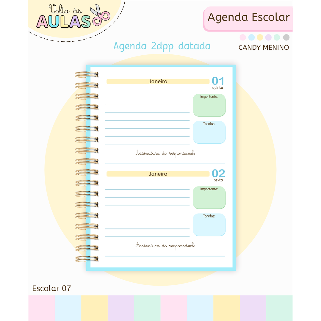 Pack Miolos de Agenda 2026 Datada e Permanente 20