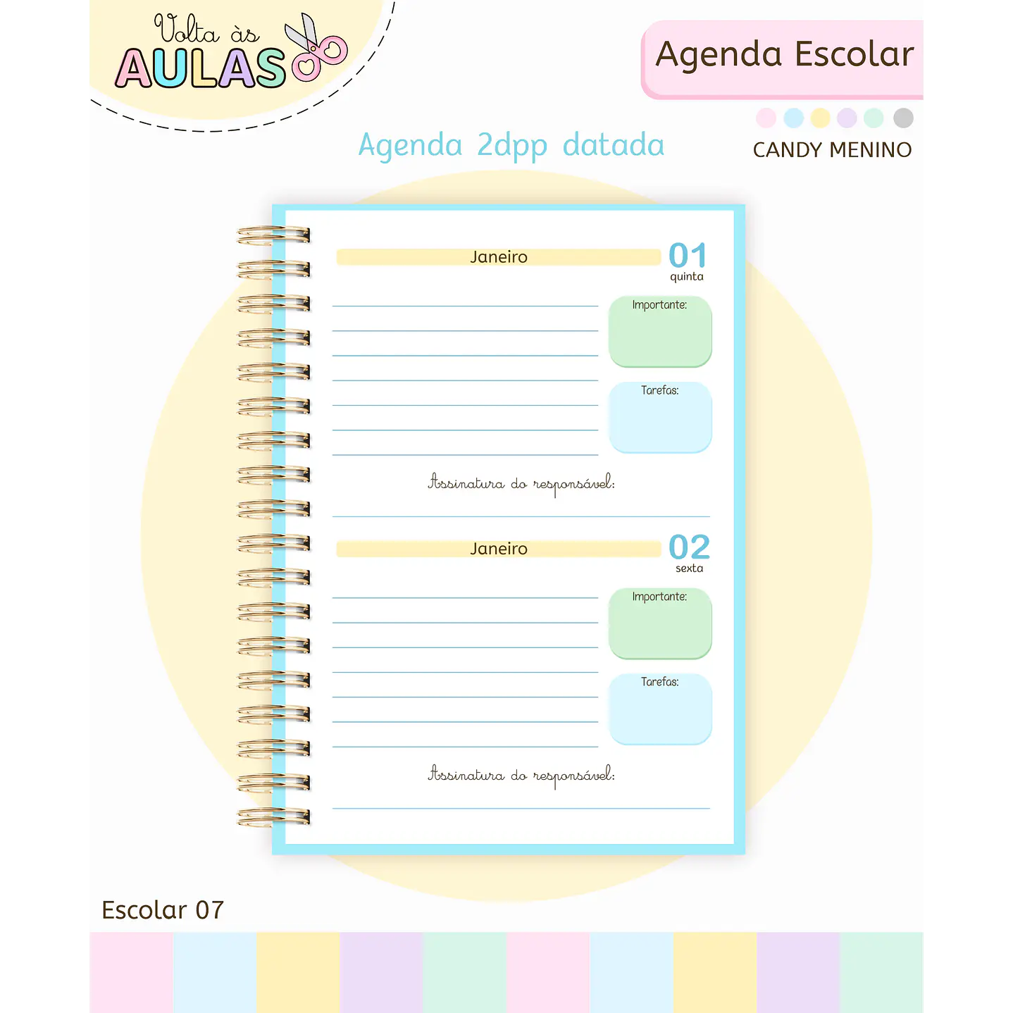 Pack Miolos de Agenda 2026 Datada e Permanente 20