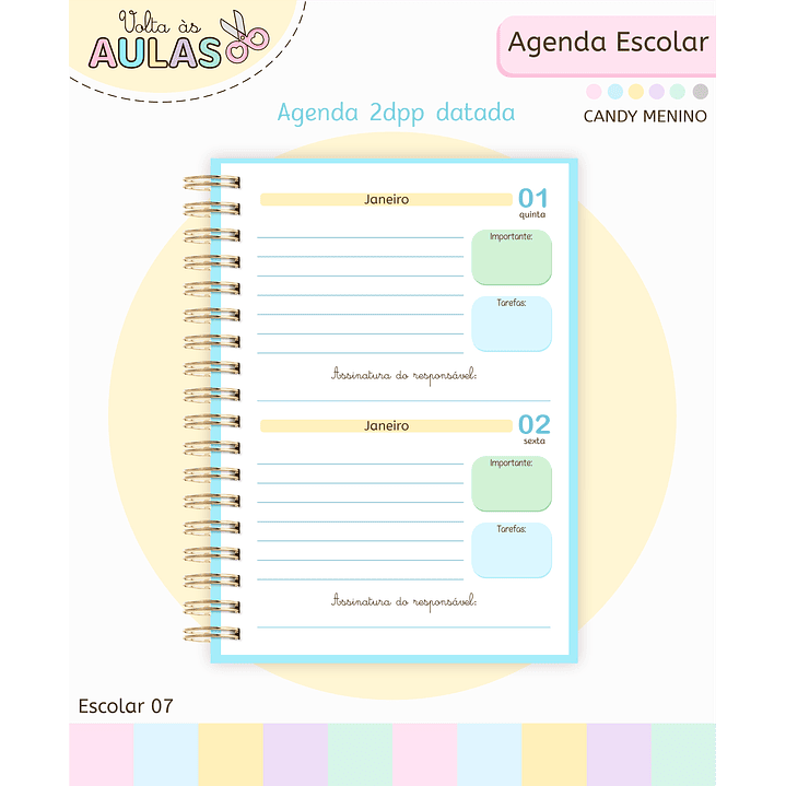 Pack Miolos de Agenda 2026 Datada e Permanente 20